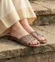Weaved Strap Slide Flats - Antique