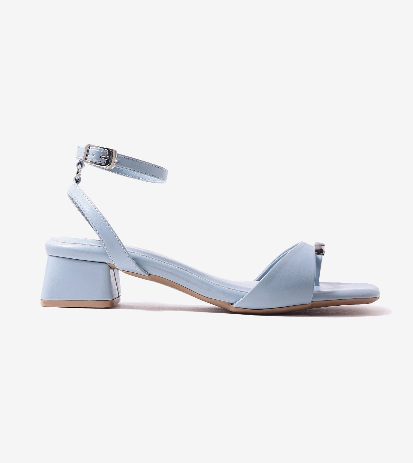 Toe-Ring Strappy Block Heel Sandals - Sky Blue