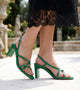 Trendy Strappy Straight Heel - Green