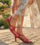 Trendy Strappy Straight Heel - Red