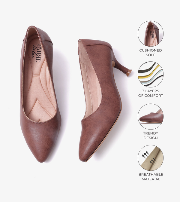 Classic Pointed-Toe Pumps - Dark Brown