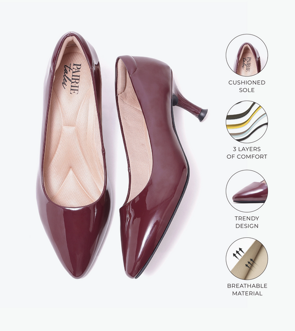 Classic Pointed-Toe Pumps - Dark Wine