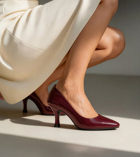 Classic Pointed-Toe Pumps - Dark Wine