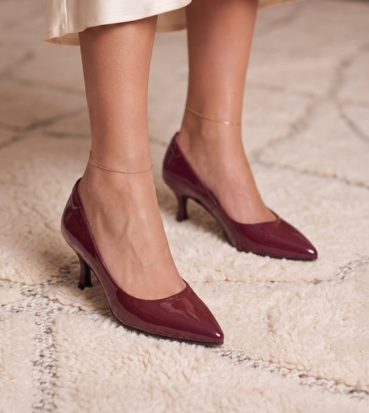 Classic Pointed-Toe Pumps - Dark Wine
