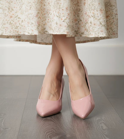 Classic Pointed-Toe Pumps - Nude Pink