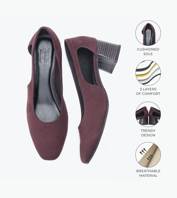 Velvet Sculpted Pumps - Brown