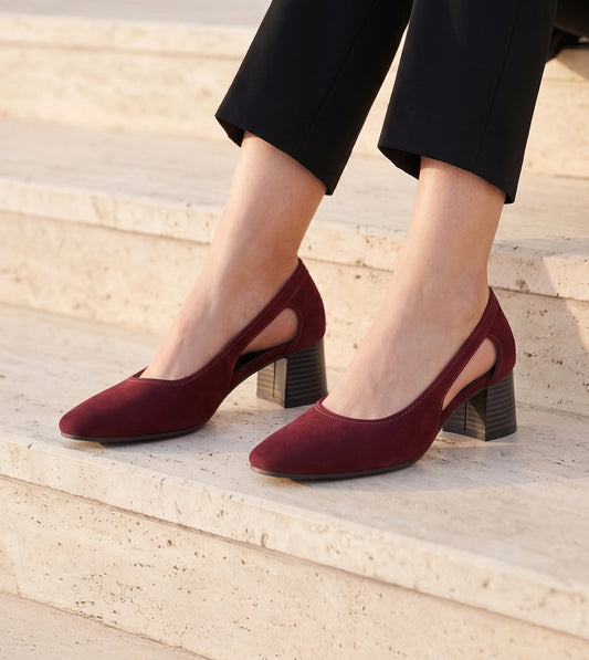 Velvet Sculpted Pumps - Wine