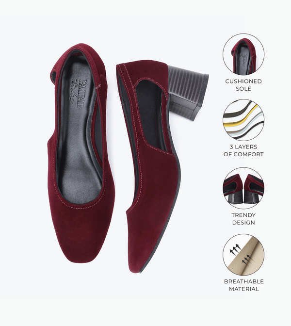 Velvet Sculpted Pumps - Wine