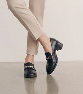 Chain Loafers Heels - Black