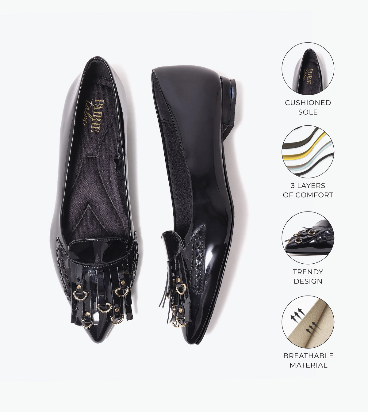 Atelier Fringe Flats - Black