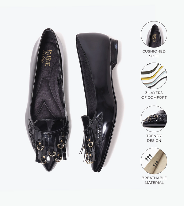 Atelier Fringe Flats - Black