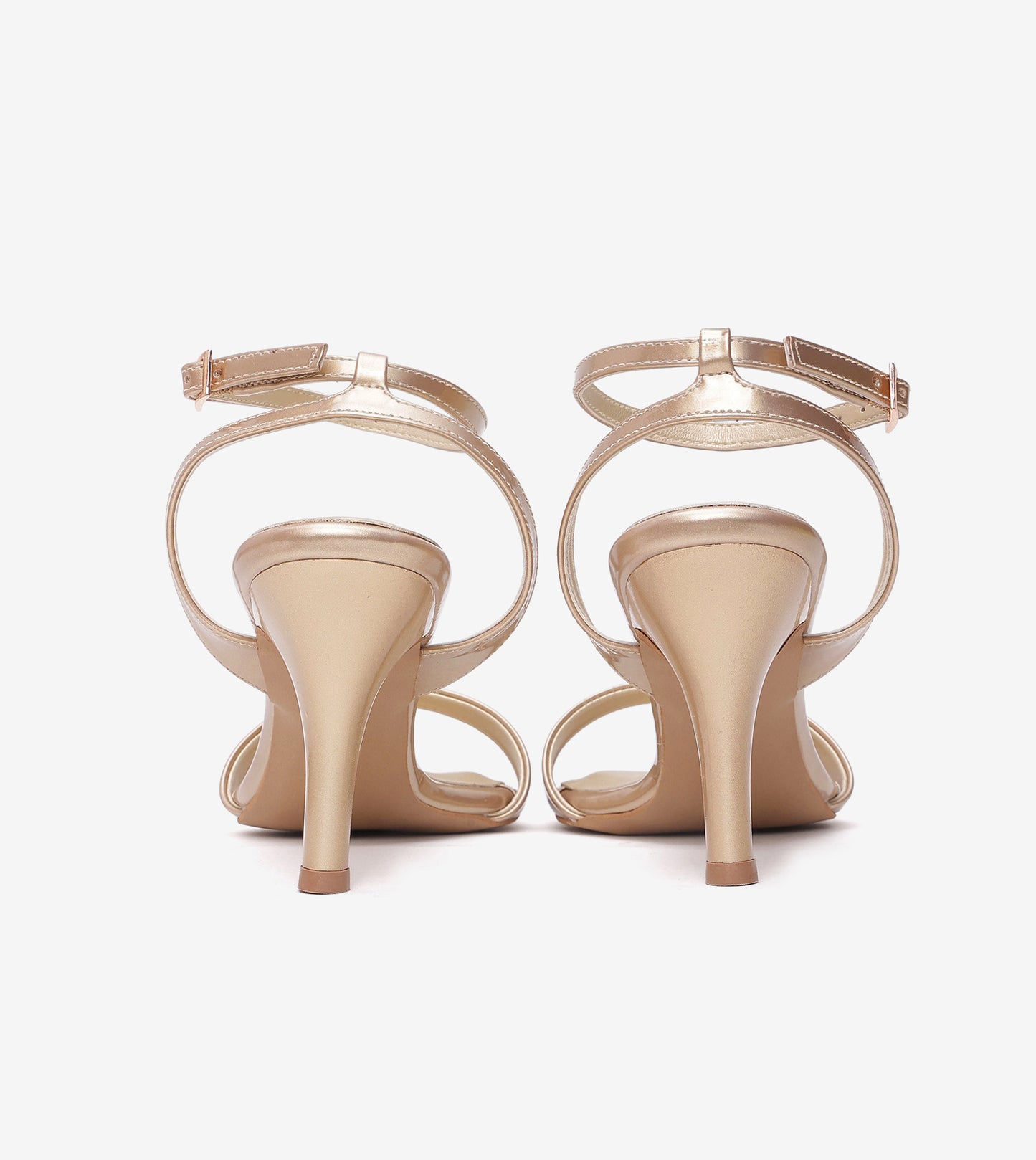 Ankle Strap Stilettos - Light Gold