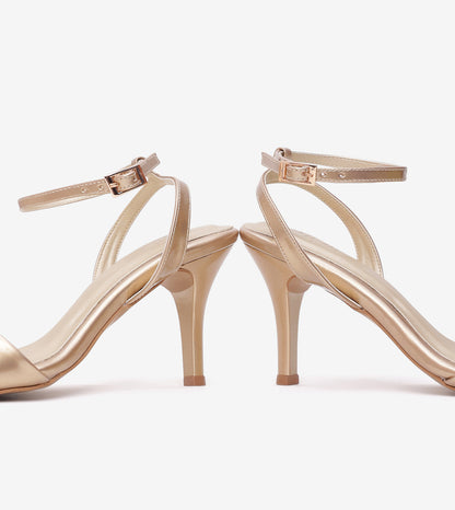 Ankle Strap Stilettos - Light Gold