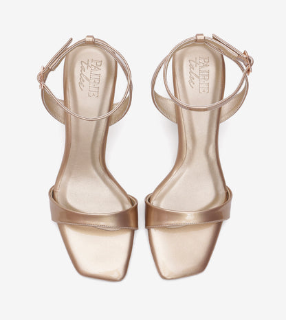 Ankle Strap Stilettos - Light Gold