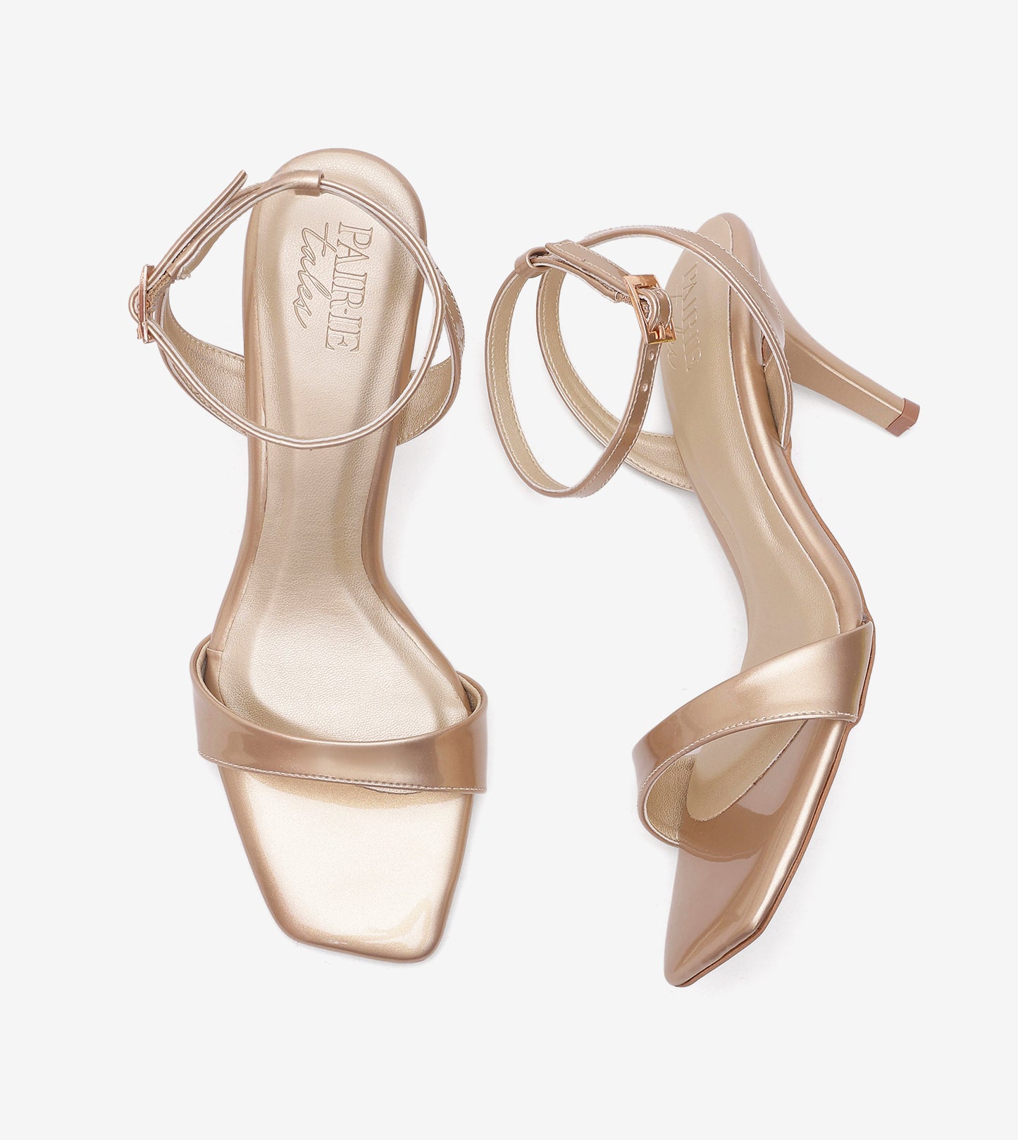 Ankle Strap Stilettos - Light Gold