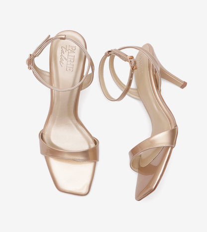 Ankle Strap Stilettos - Light Gold