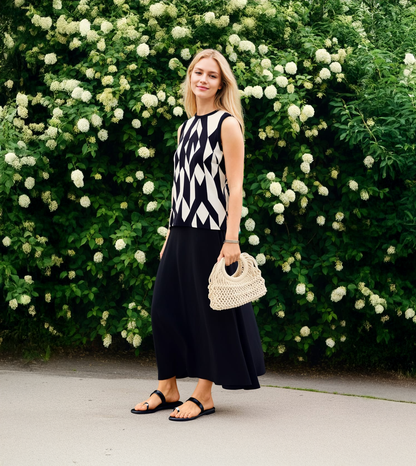 Patent Flat Sandals With Metallic Embellishment - Black