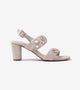 Jute Block-Heel Sandals With Metal Appliques - Beige
