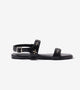 Double Strap Sandals With Metal Adornment - Black