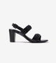 Block-Heel Sandals With Metal Appliques - Black