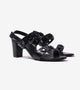 Block-Heel Sandals With Metal Appliques - Black