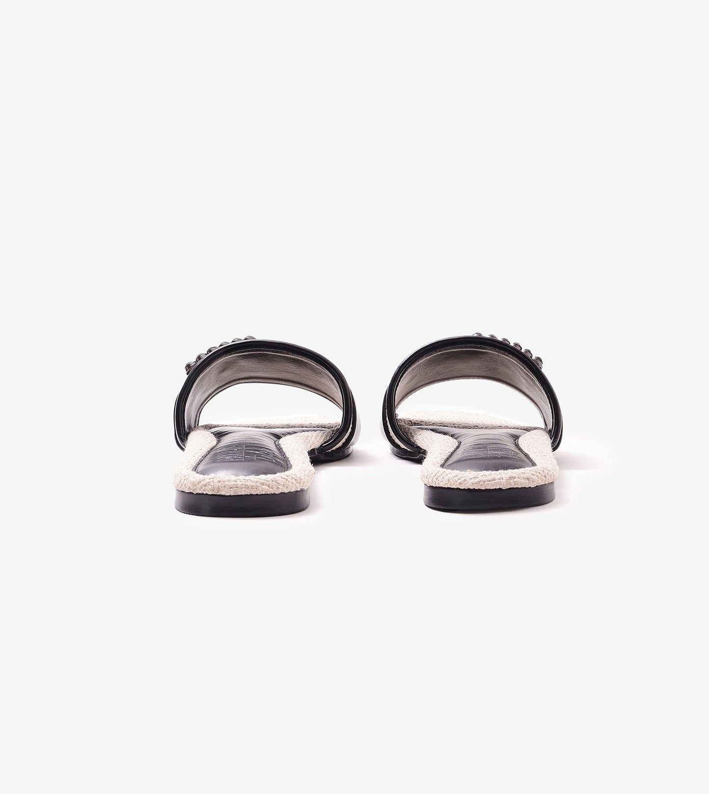 Embellished Buckle Slip-On Flats - Cream