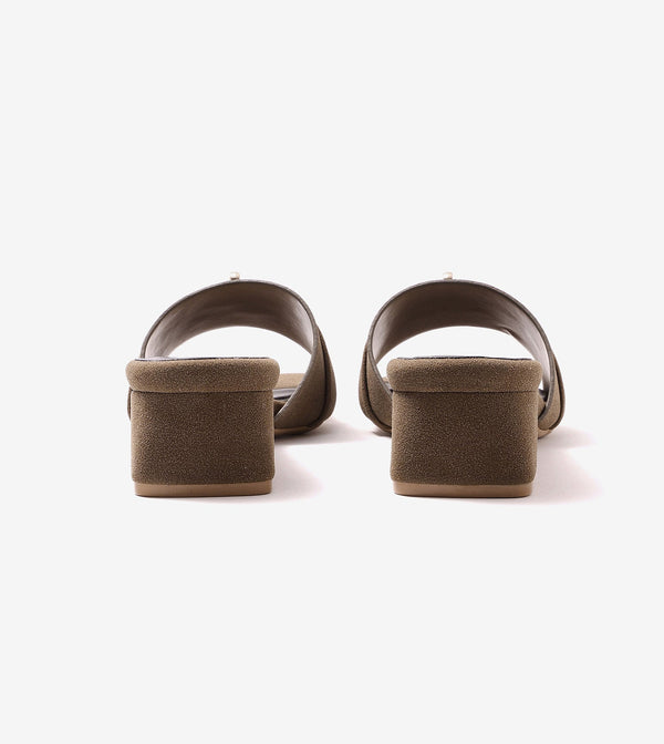 Classic Mules Block Heels - Taupe