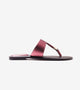 Color Block T-strap Flats - Metallic Maroon