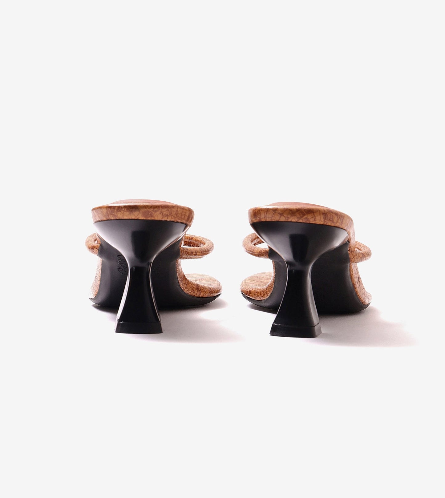 Snack Print Slip On Kitten Heels - Tan