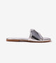 Metallic Wavy Flat Sandals - Silver