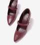 Pointed Toe Mary Jane Pumps - Cherry