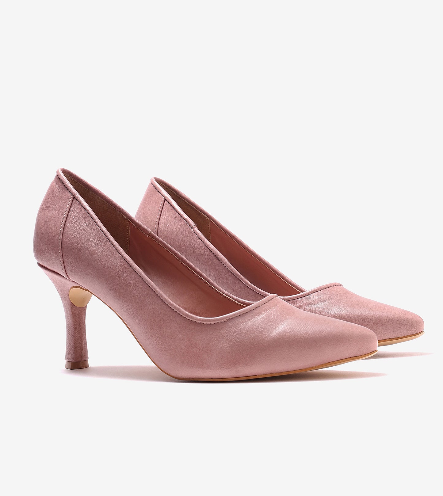 Matt Pointed Toe Pumps - Nude Pink