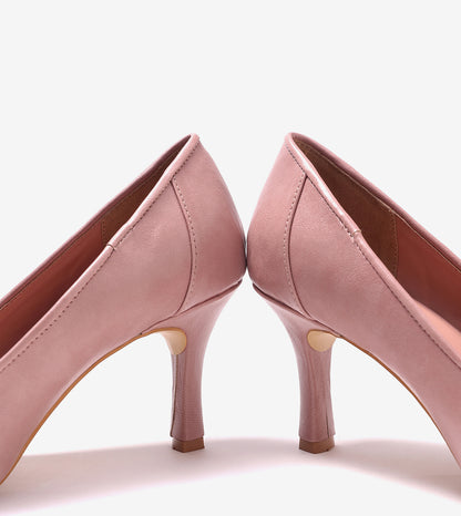 Matt Pointed Toe Pumps - Nude Pink