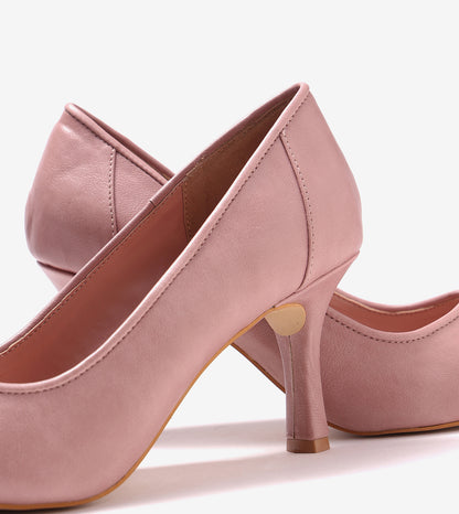 Matt Pointed Toe Pumps - Nude Pink