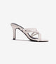 Asymmetric Strappy Tubular Heeled Sandals - White