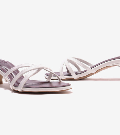 Cross Strap Kitten Mules - Maroon