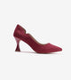Pointed Toe Sculpted Pumps - Red