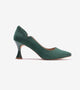 Pointed Toe Sculpted Pumps - Green