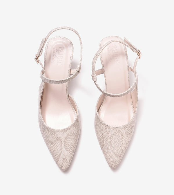 Snake Print Slingbacks - Grey