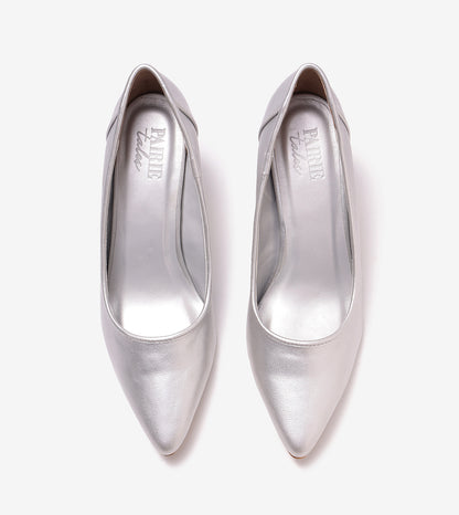 Matt Pointed Toe Pumps - Silver