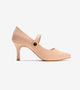 Pointed Toe Mary Jane Pumps - Peach