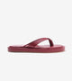 V-Strap Slide Flat Sandals - Maroon