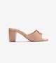 Floral Adornment Block Heeled Sandals - Beige