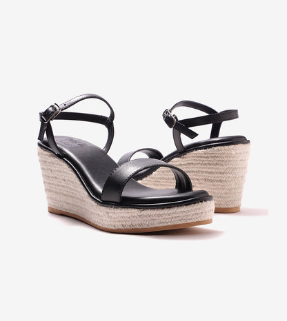 Espadrille Wedges - Black