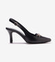 Chain Slingback Pumps - Black