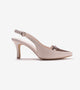 Chain Slingback Pumps - Cream