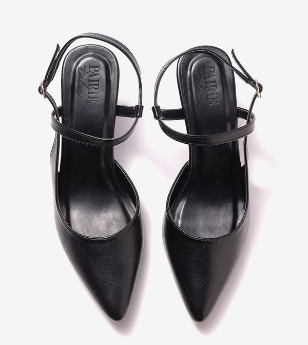 Pointed Slingback Pumps - Black