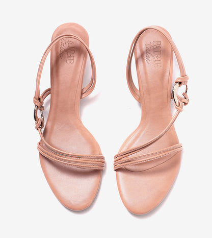 Strappy Kitten Heel With Metallic Adornment  - Gajri