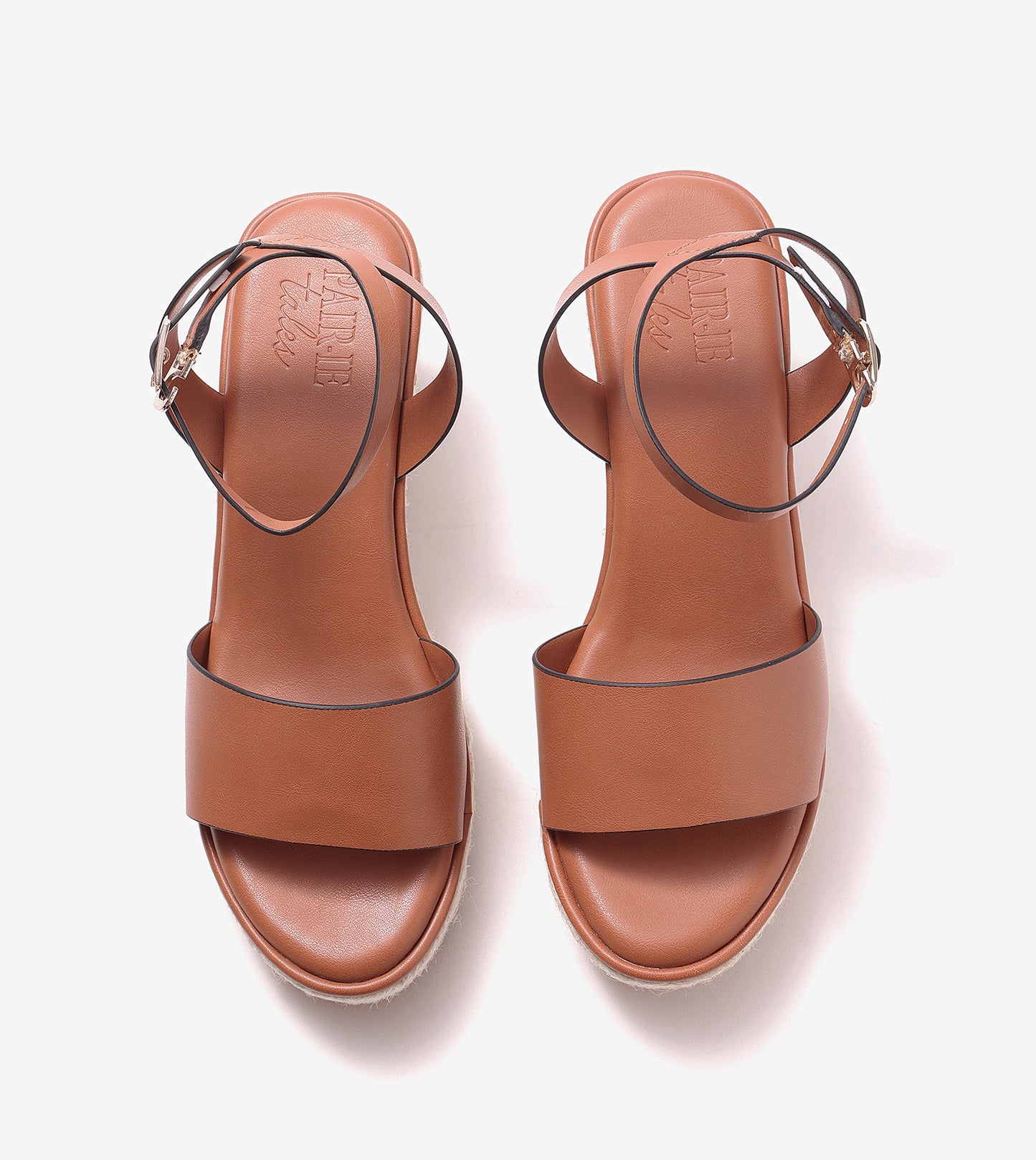 Ankle Strap Espadrille Wedges - Tan