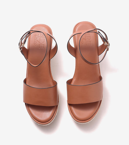 Ankle Strap Espadrille Wedges - Tan
